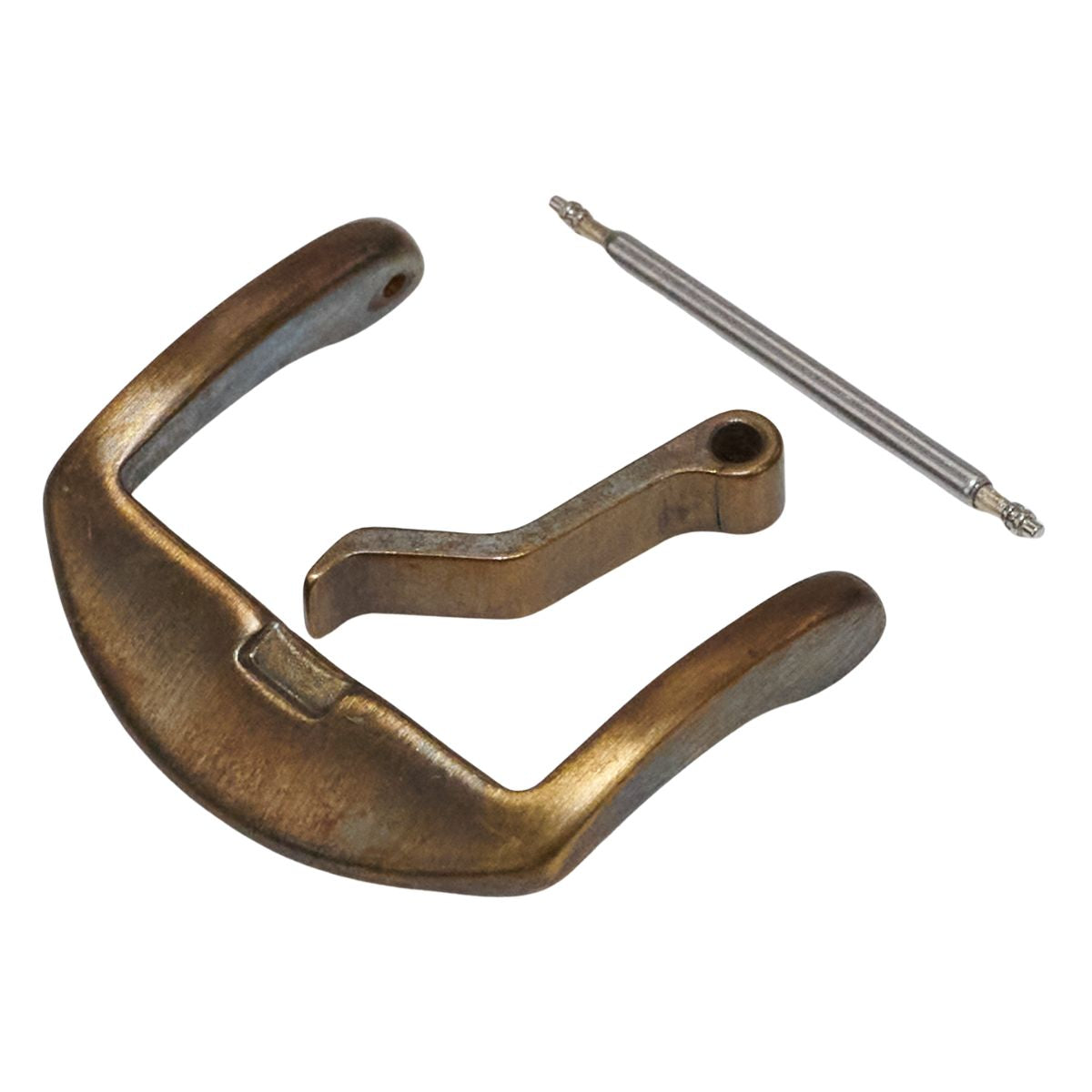 Bronze Watch Buckle Aged Patina Solid Curved Spring Bars Clasp 18mm - 24mm Strap